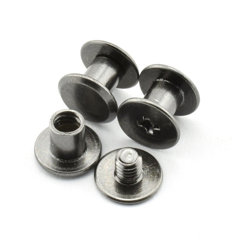 LQ Industrial 120pcs Chicago Screw Cross Head Phillips Drive Binding Screws Rivet Book Binding DIY Leather Craft Assembly Bolt 5x6mm Black - Image 2